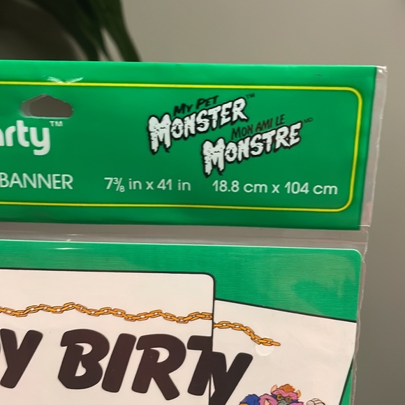 Vintage 1980 1986 Happy Birthday Banner My Pet Monster Characters Cleveland Rare - Picture 7 of 8